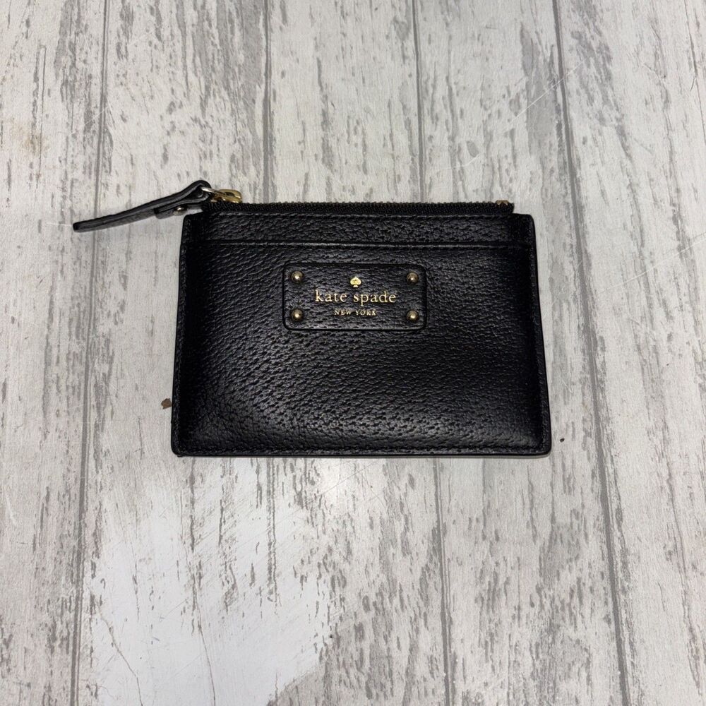 Kate Spade Leather Card Wallet Black EUC